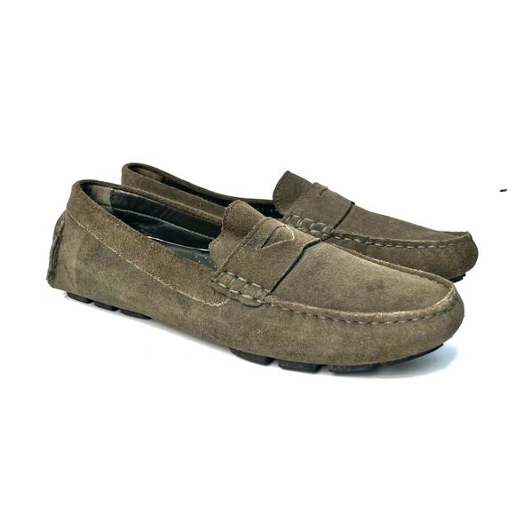 Cole Haan Olive Suede Loafers | Effortless Fall Quiet Luxury | Driving Shoes EUC - Picture 1 of 16